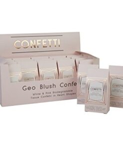 Confettis Geo Blush mariage coeur blanc rose