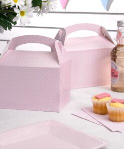8 boite à gâteau lunch box rose à pois