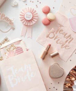 16 serviettes roses TEAM BRIDE EVJF