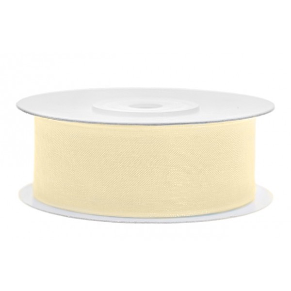 Ruban Organza 25 mm Ivoire 25 mètres Ruban Organza 25 mm Ivoire 25 mètres
