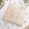 Livre d'or en bois "GUEST BOOK" rose gold doré cuivré