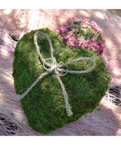 Coussin alliances coeur déco mousse vert vegetal