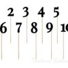 10 Numéros de table chiffres noirs sur pics