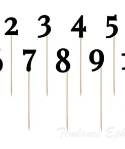10 Numéros de table chiffres noirs sur pics