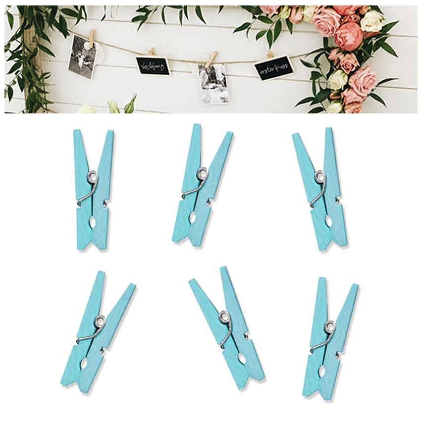 20 mini pinces à linge en bois bleu ciel baby 20 mini pinces à linge en bois bleu ciel baby
