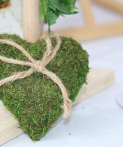 Coussin alliances coeur déco mousse vert vegetal