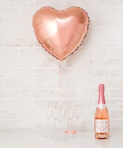 Ballon rose gold cuivré coeur 45 cm