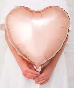 Ballon rose gold cuivré coeur 45 cm