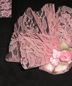 25 rond dentelle rose 24cm table dragées