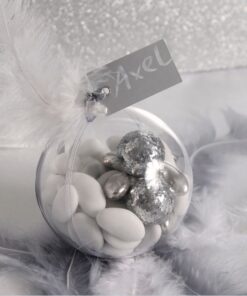 5 boule plexi 8 cm pour dragées