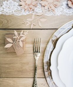 Feuilles d'arbre en papier rose blush (par 9)