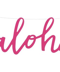 Guirlande tropicale ALOHA rose fuchsia 19x47cm