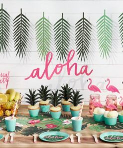Guirlande tropicale ALOHA rose fuchsia 19x47cm