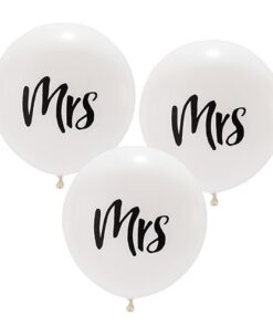 1 ballon mariage rond "Mrs" la mariée 40 cm
