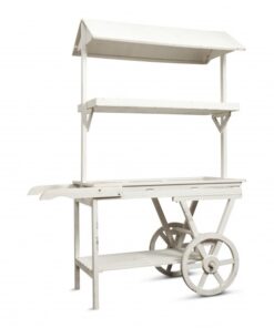 Location charette candy bar blanc en bois