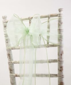 Noeud de chaise organza vert d'eau menthe "mint"