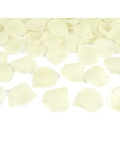 500 pétales de rose en tissu IVOIRE crême