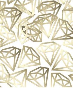 12 confettis de table diamant dorés brillant