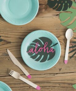 6 feuilles tropicales marque place vert cartes table