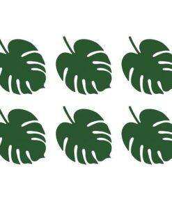 6 feuilles tropicales marque place vert cartes table
