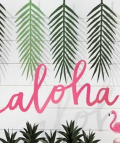 Guirlande tropicale ALOHA rose fuchsia 19x47cm
