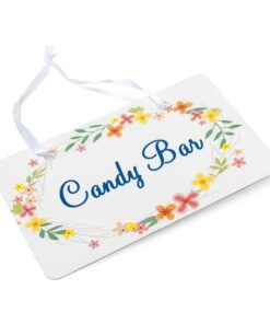 Pancarte "candy bar" fleurs champêtre bucolique