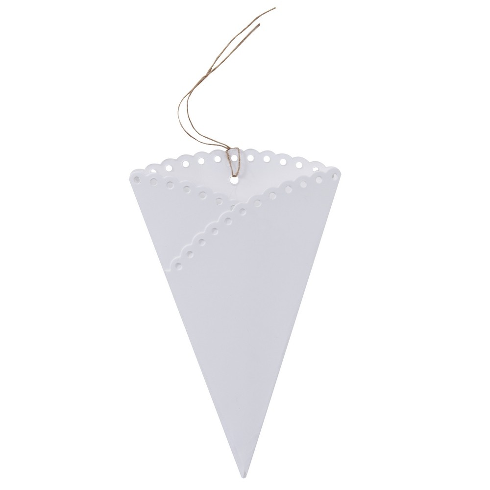 Cornets cones blancs de confettis dentelle ruban jute (par 10) Cornets cones blancs de confettis dentelle ruban jute (par 10)