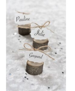 6 marque place rondin bois rustique