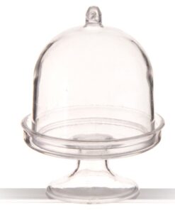Mini cloche plexi contenant original dragées H10cm
