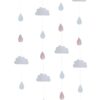 Suspension nuages et gouttes de pluie Hello World