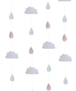 Suspension nuages et gouttes de pluie Hello World