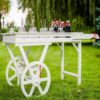 Location charette candy bar blanc en bois
