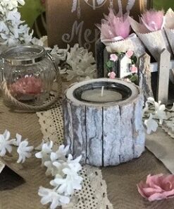 Bougeoir vase rondin de bois 15cm en Location