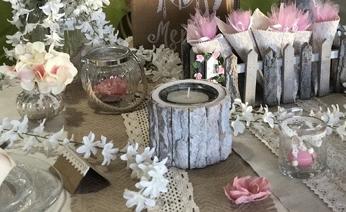 Bougeoir vase rondin de bois 15cm en Location Bougeoir vase rondin de bois 15cm en Location