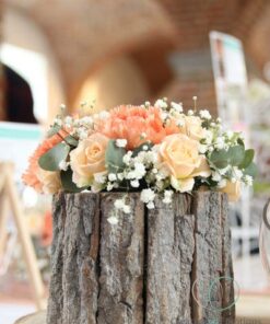 Bougeoir vase rondin de bois 15cm en Location