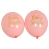 8 ballons baby shower fille rose et or gold