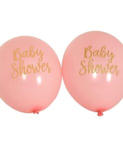 8 ballons baby shower fille rose et or gold