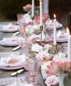 Location Bougeoir chandelier cuivre rose gold H30cm