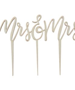 Cake topper gâteau mariage en bois Mr & Mrs