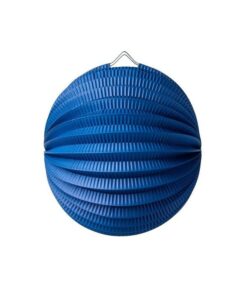 Lampion boule accordeon bleu marine 20 cm