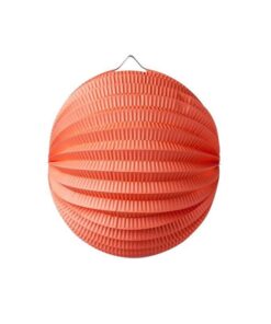 Lampion boule accordeon corail 20cm
