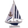 Bateau marin ancre bleu blanc H35cm