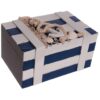 Un coffre bois mer coquillages corde marine