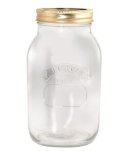 Location grand vase Mason Jar couvercle doré 1L