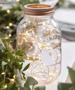 Location grand vase Mason Jar couvercle doré 1L