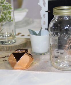 Location grand vase Mason Jar couvercle doré 1L
