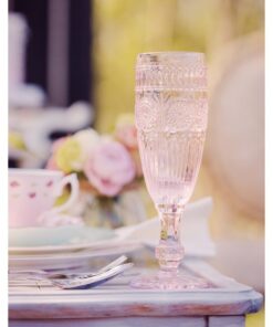 Flûte à champagne mariage vintage rose shabby