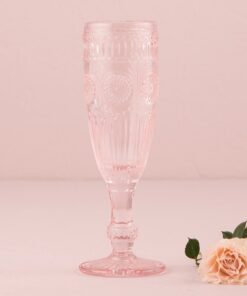 Flûte à champagne mariage vintage rose shabby