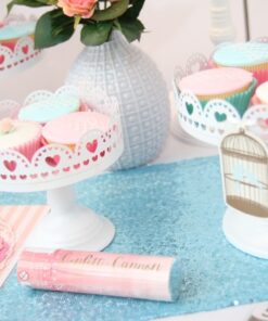 Location chemin de table sequins glitter bleu tiffany