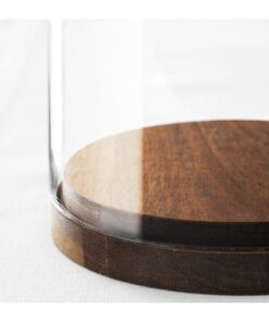 Location cloche en verre avec plateau bois